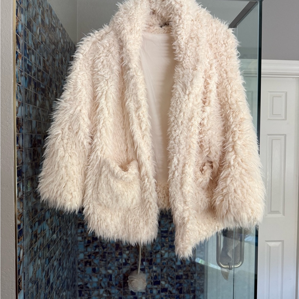 Love Tree Plush Cream Teddy Jacket